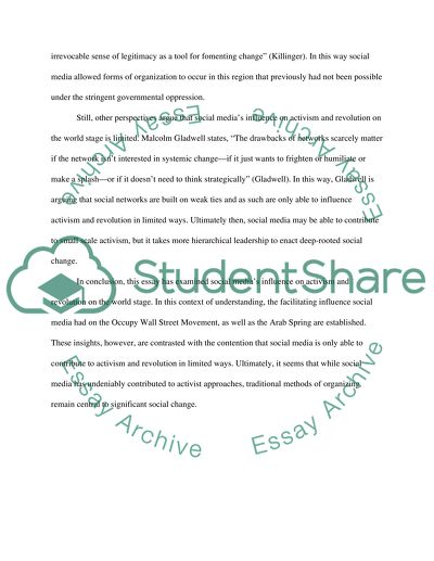 The Influence of Social Media on Activism and Revolution on the World Stage