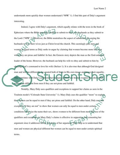 Genesis story by Mary Daly