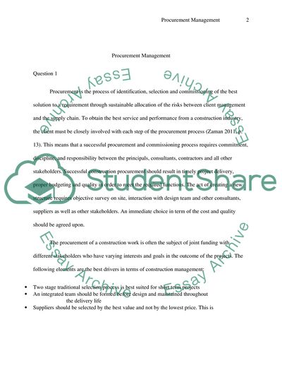 Procurement Management Issues