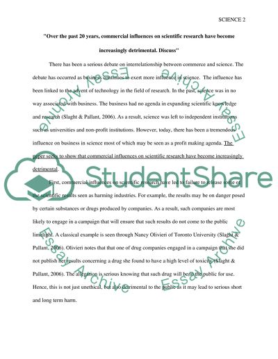 Is business bad for science & stop selling out science to commerce