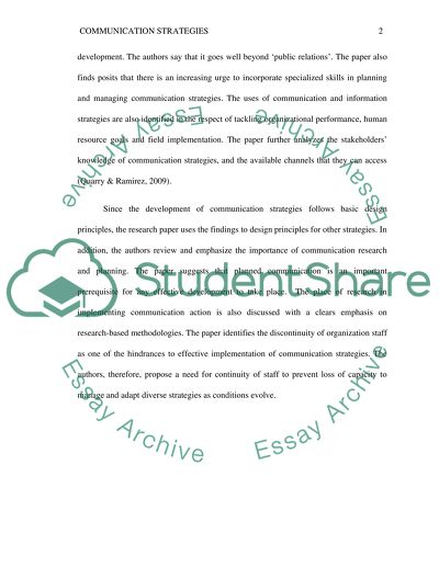 Communication Strategies