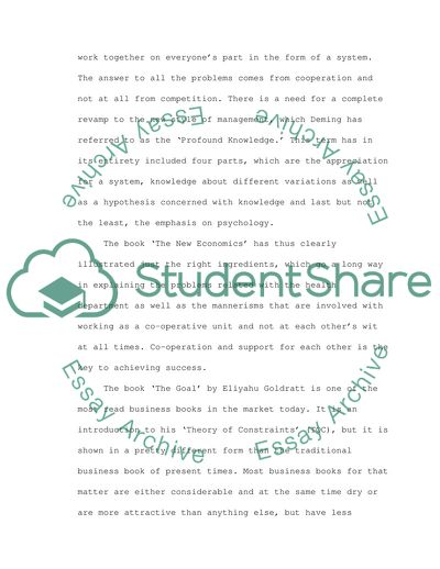 The Theory of Constraint and The System of Profound Knowledge