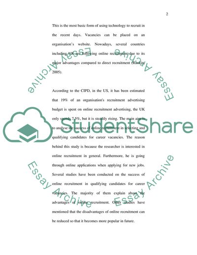 Online Recruitment in Selecting and Qualifying Candidates for Career Vacancies