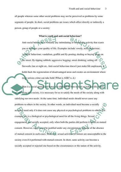 Youth and Anti-Social Behaviour