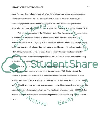 The Affordable Care Act and African Americans