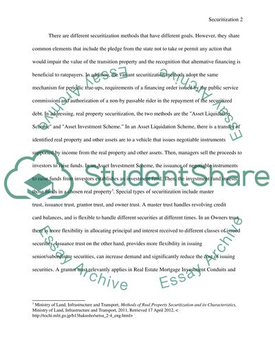Methods, Advantages and Disadvantages of Securitization