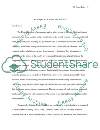 An Analysis of the United Kingdom Crime Rate Indicators