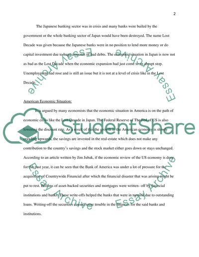 Is the US Banking Crisis Likely to Lead to a Similar Experience as the Japanese Lost Decade