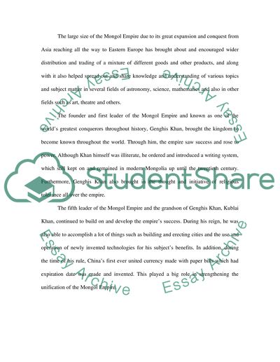 Other than brutal conquest, what impact did the Mongol empire have on the known world and why