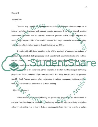 The Impact of Applying Distance Training on the Participation in Training Programmes