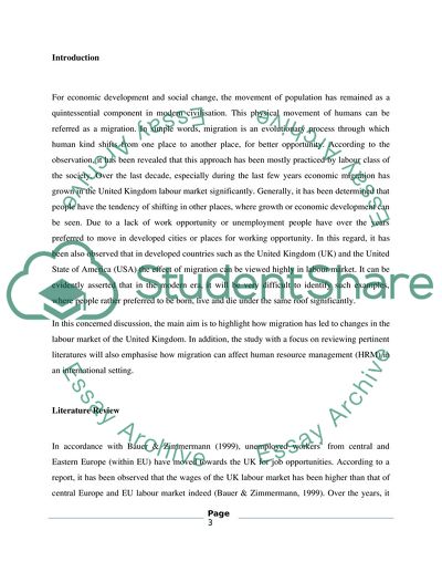 Consequences of Migration in the UK Labor Market