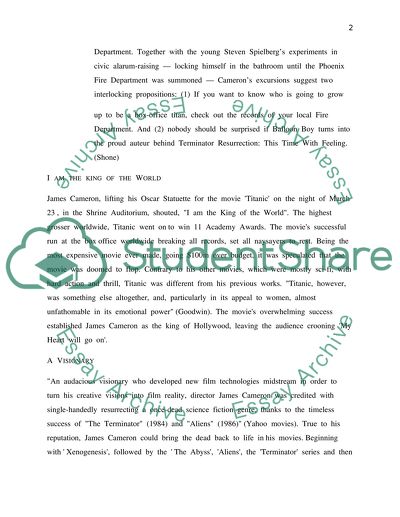 James Cameron and his influence on the Movie Industry