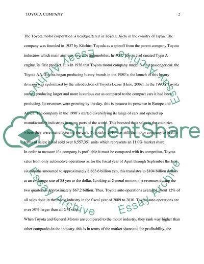 Comprehensive Technical Analysis of Toyota Company