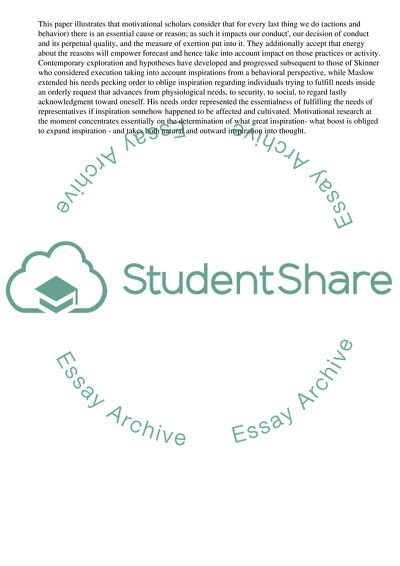 Motivation at Workplace