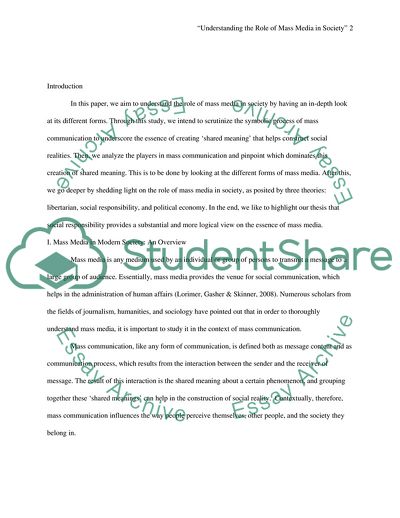 The Role of Mass Media in Society