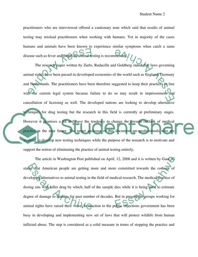 Medical Testing on Animals