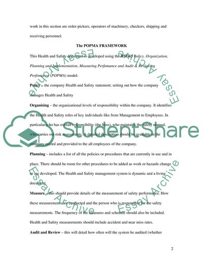 Health and Safety in British Imports Limited