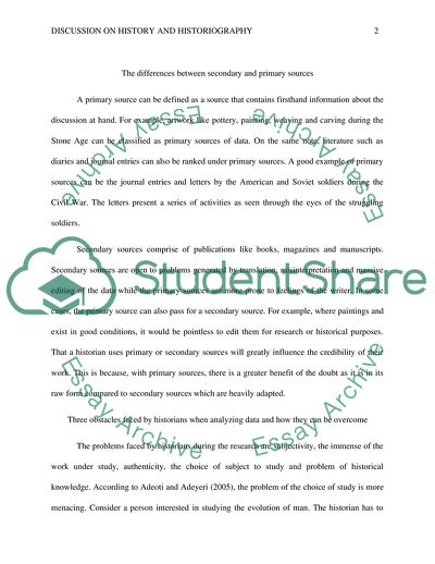 The Differences between Secondary and Primary Sources