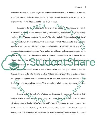 Similarities and Differences among Whitmans and Crevecoeurs Definitions of Americans