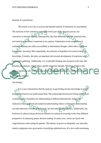 Gut Feelings Feedback