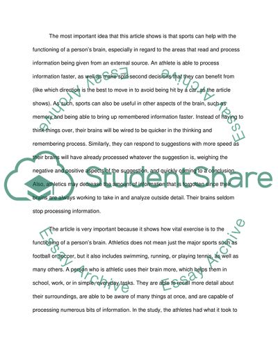 How sports may focus the brain written by Gretchen Reynolds