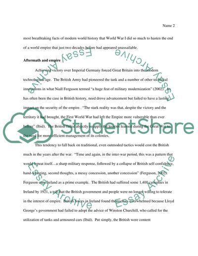 World War One marked the beginning of the end of the British Empire. Is it so