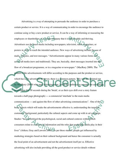 what makes an advertisement effective essay