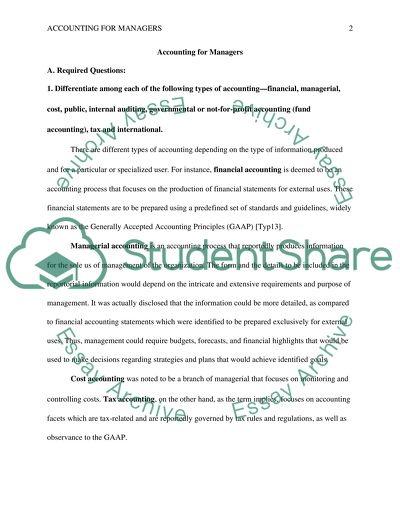 Accounting for Managers: Generally Accepted Accounting Principles