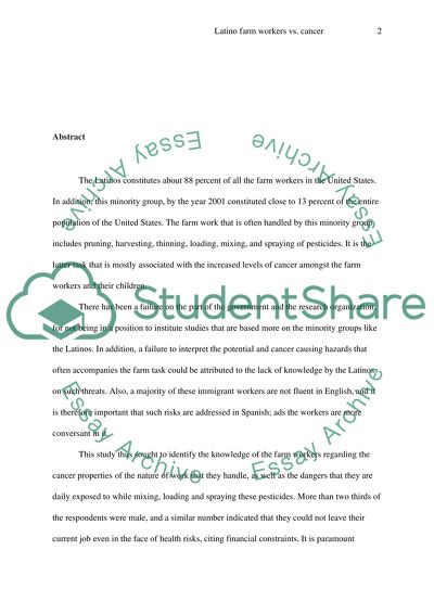 Latino Farm Workers vs Cancer