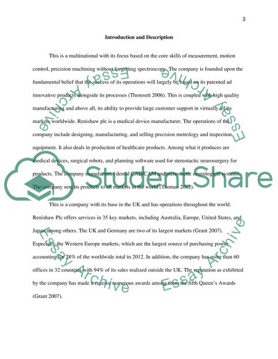 Multi-National Operation and Risk Management of Renishaw Plc