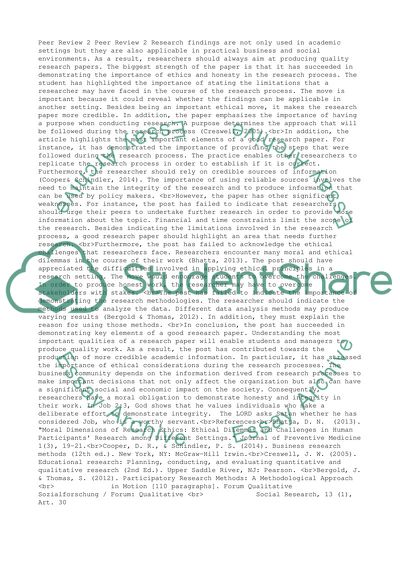 Quality of Research Findings