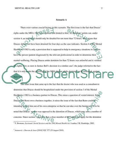 The Issues of Mental Health Law