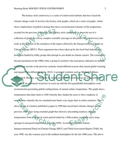 The hockey stick controversy and the legitimacy of IPCCs research about the human impact on climate change
