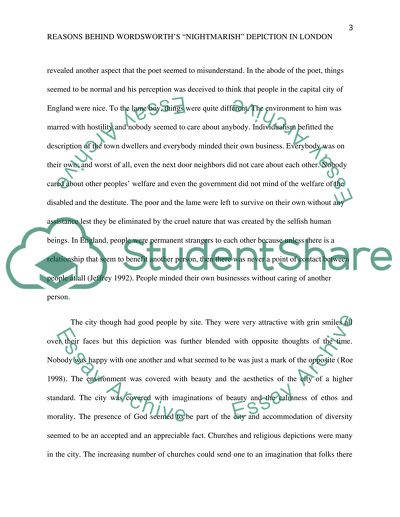 Reasons behind Wordsworths Nightmarish Depiction in London