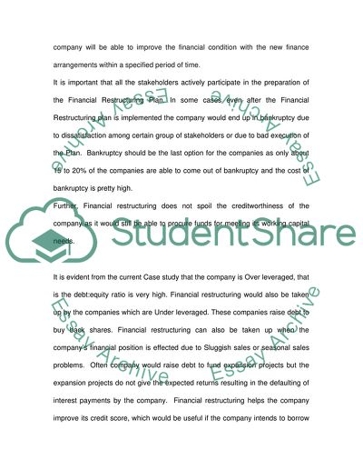Financial Restructuring Plan