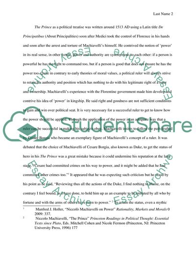 Machiavelli vs. Mohandas Gandhi-Martin Luther King Jr. on Power