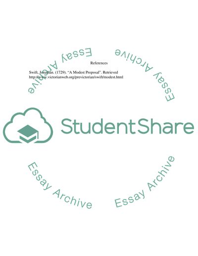 Swifts A Modest Proposal