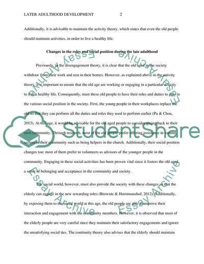 Later Adulthood Development