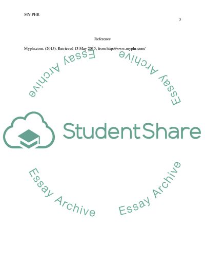 My PHR: The American Health Information Management Association Website