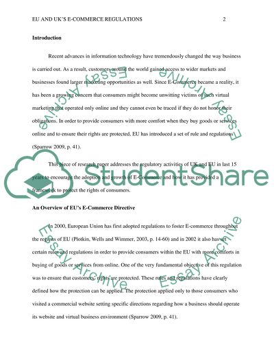 E-Commerce Regulations in the EU and the UK