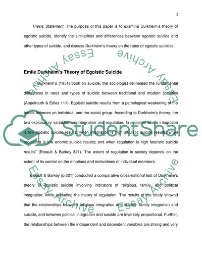 Sociology- Egoistic Suicide