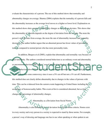 The Concepts of Normality and Abnormality in Mental Health