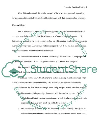 Financial Decision Making and Risk Analysis