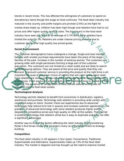 Macro-Environment of Food Retailing Industry