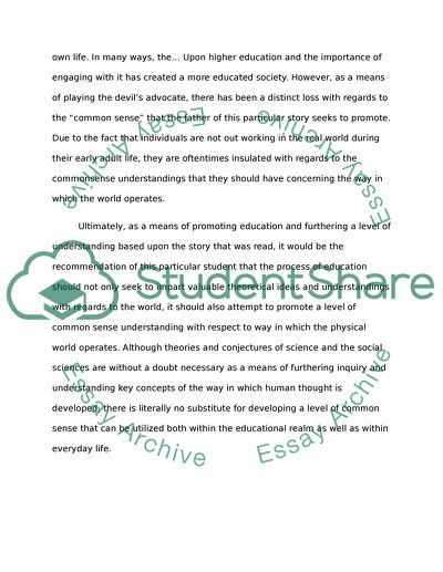 Common Sense in Education