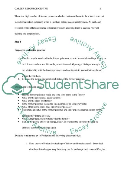 Career Resource Center Outline