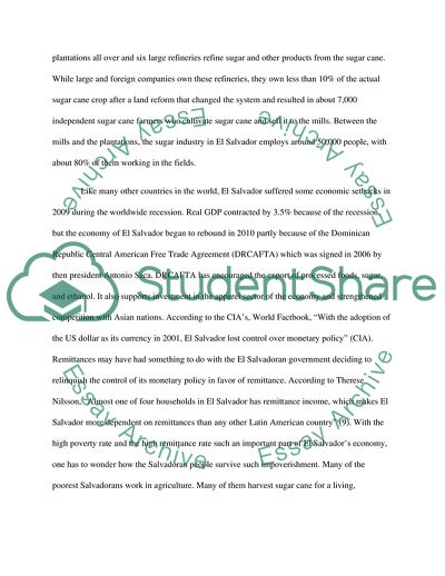 Sugar Cane Production in El Salvador