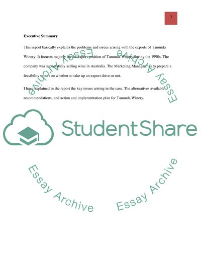 Action and Implementation Plan for Tanunda Winery