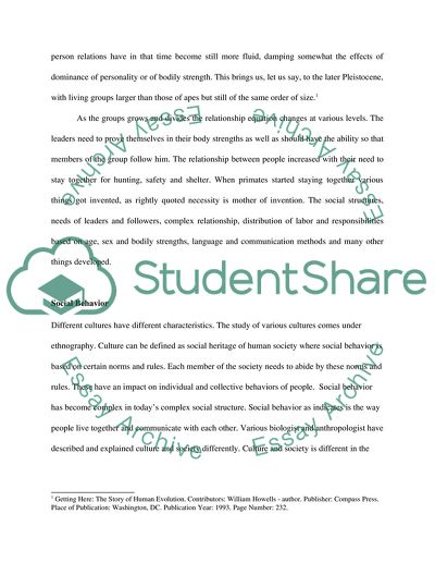 Primate Social Behavior Tell Us About Human Evolution