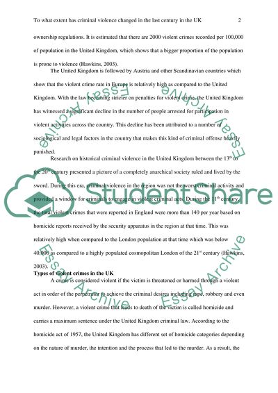 To What Extent Has Criminal Violence Changed In The Last Century In The UK